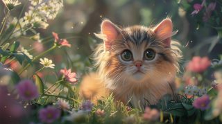 AI-Enhanced Cute Cat Wallpapers in 1920x1080 for Desktops