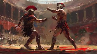 Gripping Gladiator Fight For Survival Wallpaper