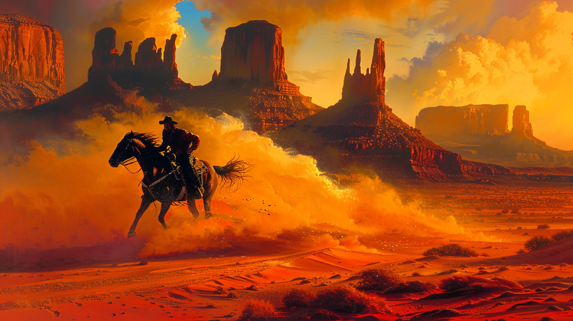 AI Western Cowboy Image for 8K HD Desktop Wallpaper