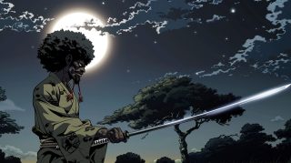 AI Afro Samurai: Digital Background Download