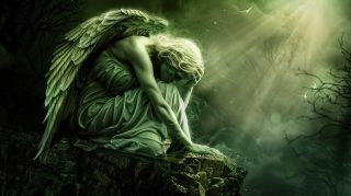 Majestic Anime Angel AI Image 1920x1080 Stock Photo