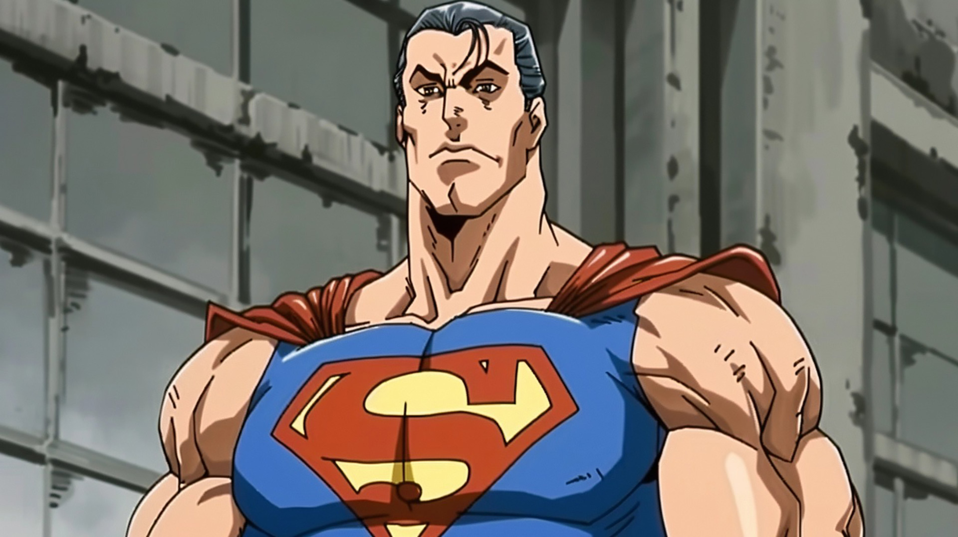 Dynamic Animation: Anime Superman Digital Art in 1920x1080