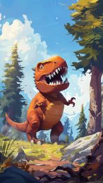 Cute Dinosaur Characters AI Image for Desktop