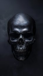 Menacing Skull with Sharp Teeth Phone Wallpaper