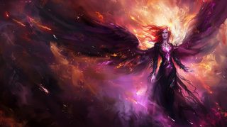 Dark Angel Shrouded in Shadows HD Wallpaper