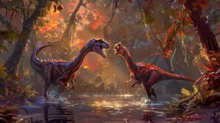 Prehistoric Dinosaur War 16:9 Wallpaper