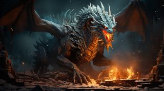 Digital Dragon Realm: AI Image Wallpaper for Desktop