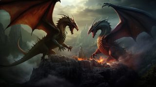 Epic Dragon Duel: Wallpaper of Dragons Fighting