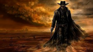 Futuristic Cowboy AI Image HD Wallpaper for Desktop