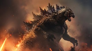 Godzilla Rising from the Ocean HD Image