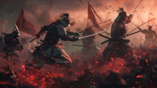 AI Samurai Fight: Digital Background Download