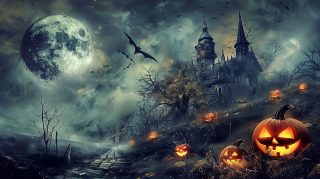 Sinister Pumpkin Faces: Halloween HD Wallpaper