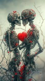 Forever Love: Two Skulls Intertwined Image