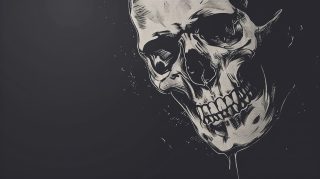 HD Wallpaper of Creepy Skull Illustration