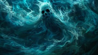 Eerie Spooky Ghost Face for Desktop Background