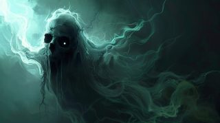 Frightening Spooky Ghost Face for Desktop Wallpaper