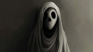 Creepy Spooky Ghost Face for 16:9 Desktop