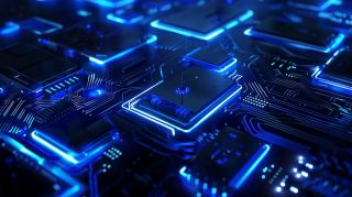 Futuristic AI Blue Technology Wallpapers in 4K