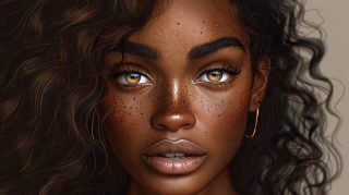 Stunning Anime Black Girl: 4K Digital Wallpaper