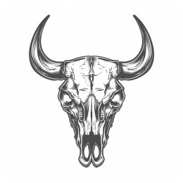 Dynamic Bull Skull Emblem for Unique Branding