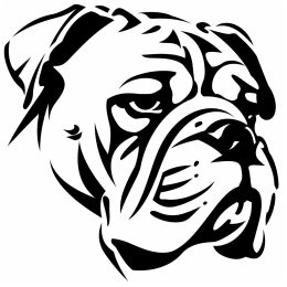 Elegant AI Bulldog Symbol in High Resolution