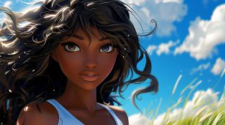 Charming Black Girl: 1920x1080 Desktop Background