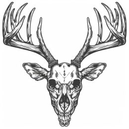 Premium Deer Skull Logo in HD Quality