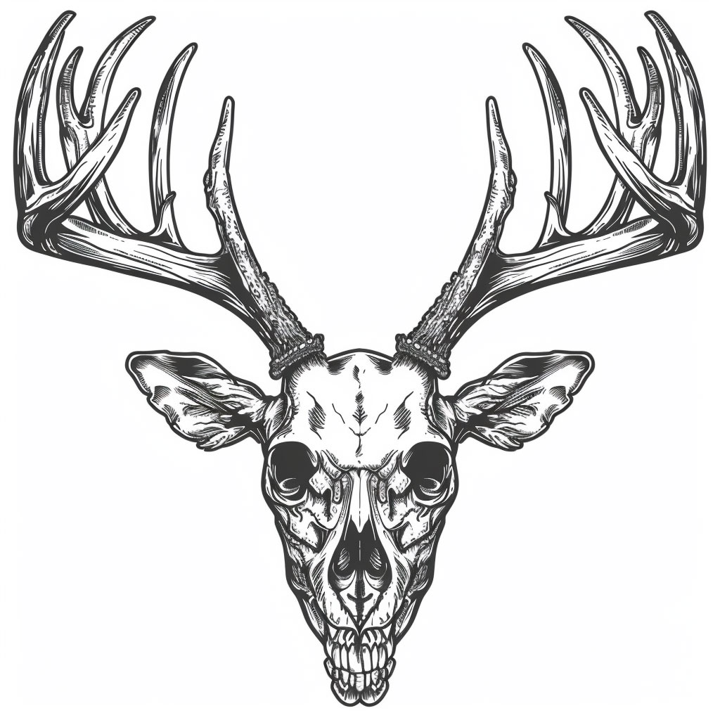 Premium Deer Skull Logo in HD Quality