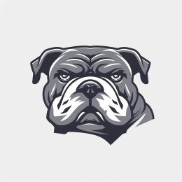 Stylish Linear Bulldog Logo: Simple and Bold