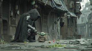 Download Free AI Mandalorian and Grogu HD Pics