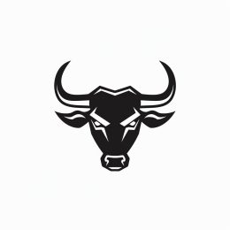 Sleek Minimal Black Bull Emblem for Modern Brands