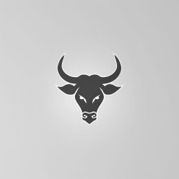 Elegant Minimalist Black Bull Logo in High Resolution