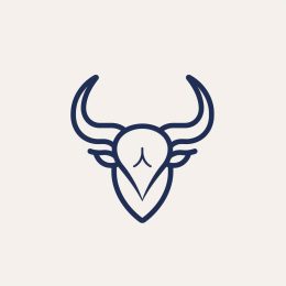 Minimal Linear Bull Horns Logo: Bold Simplicity