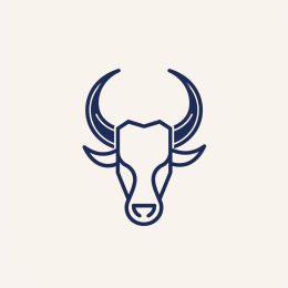 Sleek Minimal Linear Bull Horns Icon for Contemporary Brands