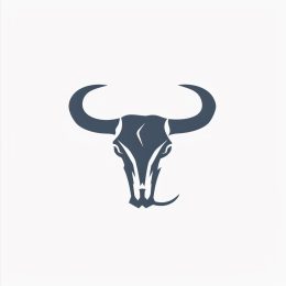 Minimal Linear Bull Skull Emblem: Bold and Refined