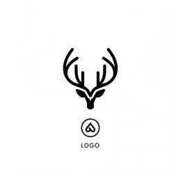 Linear Minimalist Deer Logo in High Resolution