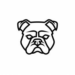 Elegant Thin Line Bulldog Emblem for Modern Brands