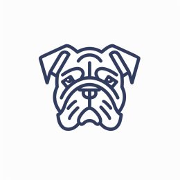 High-Resolution Minimal Linear Bulldog Logo