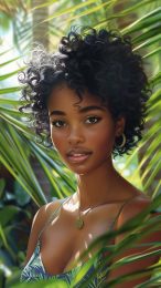 Pretty Black Girl: Elegant Mobile Wallpaper