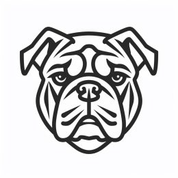 Stylish Thin Line Bulldog Logo: Simple and Bold