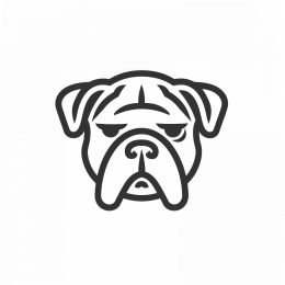 Sleek Thin Line Bulldog Logo for Modern Branding