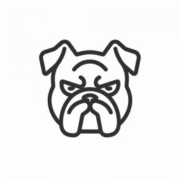 Minimalist Thin Line Bulldog Logo: Clean and Stylish