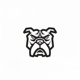 Thin Line Bulldog Emblem: High-Quality Minimalist Branding