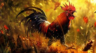 AI-generated fighting rooster HD images