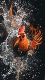 Artistic rooster fight mobile image