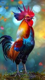 Dynamic mobile wallpaper of rooster battles