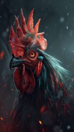 Artistic rooster duel wallpaper for phone