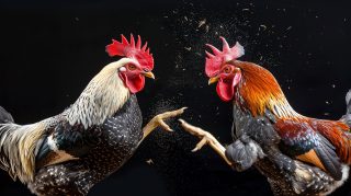 High-resolution rooster fight stock pictures