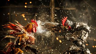 AI robot rooster battle HD wallpaper