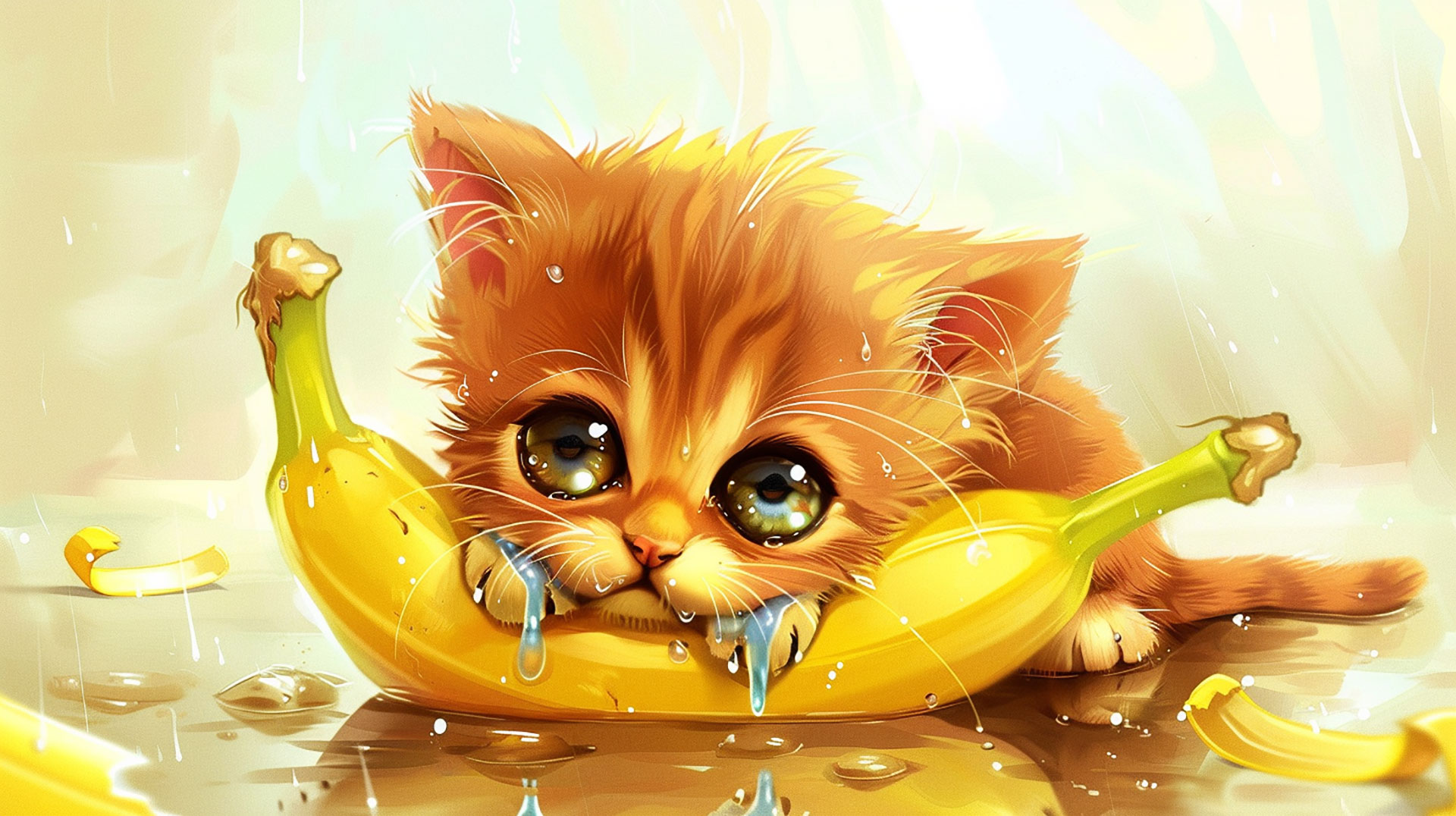 Banana Cat Crying HD Wallpaper